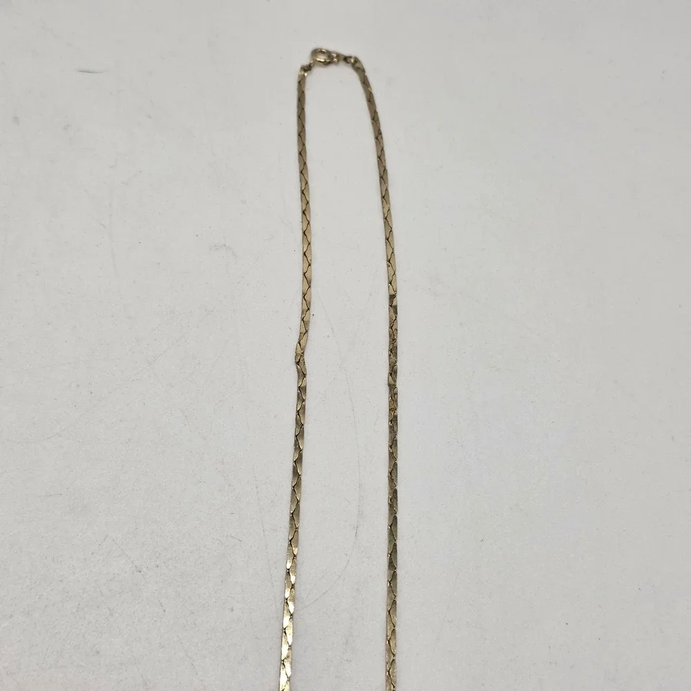 Arrowhead Necklace Buffalo Nickel Coin Pendant Gold Tone Flat Link Chain 18in